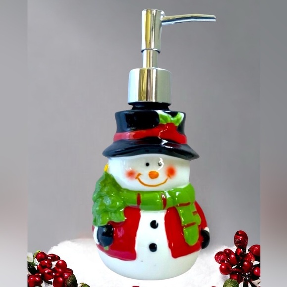 Snowman Jar Canister Ceramic Hand Painted Multipurpose Cookies Christmas Decor - Picture 14 of 16